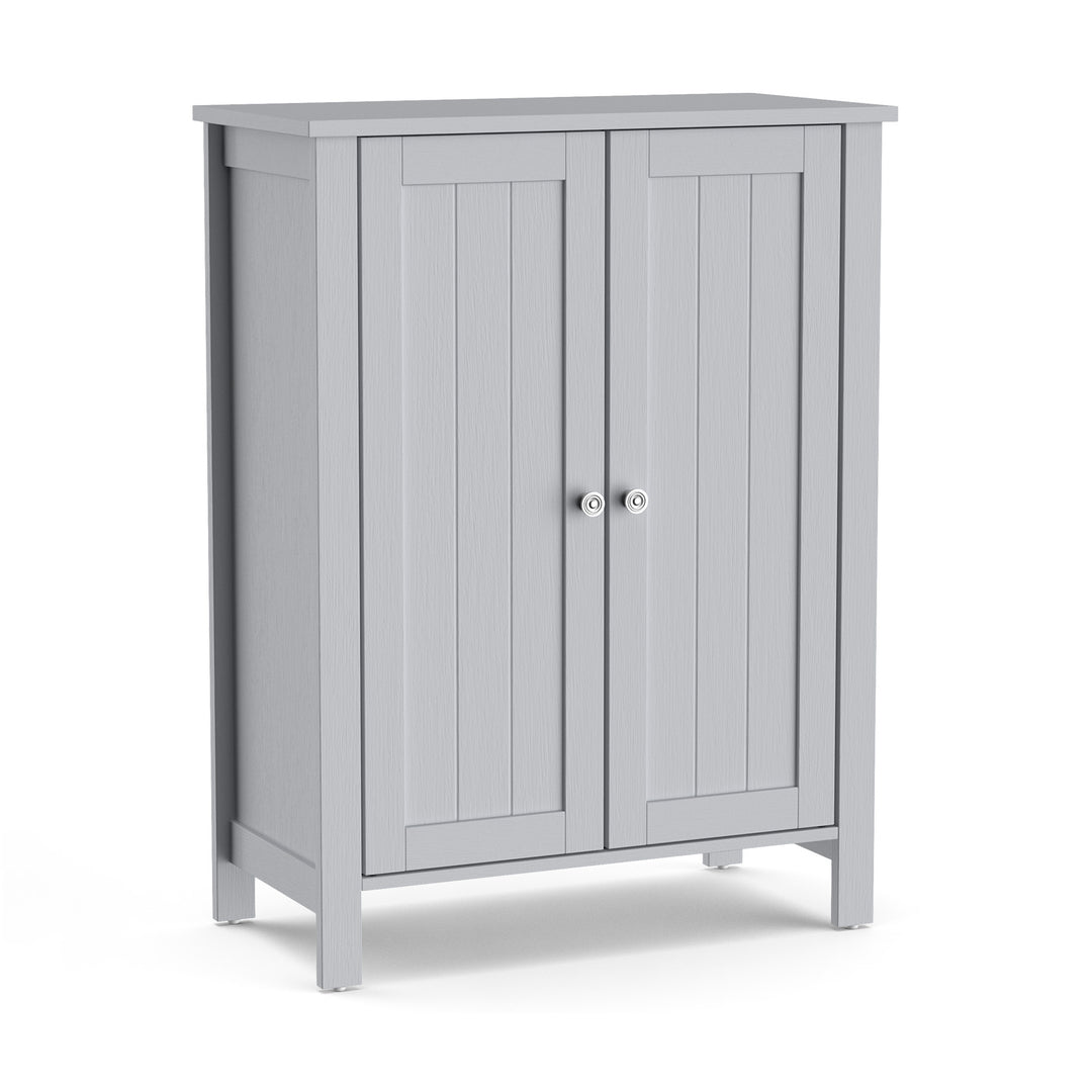 Freestanding Bathroom Floor Cabinet with Adjustable Shelves-Grey