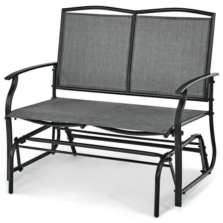 Swing Glider Bench with Heavy-Duty Steel Frame-Grey