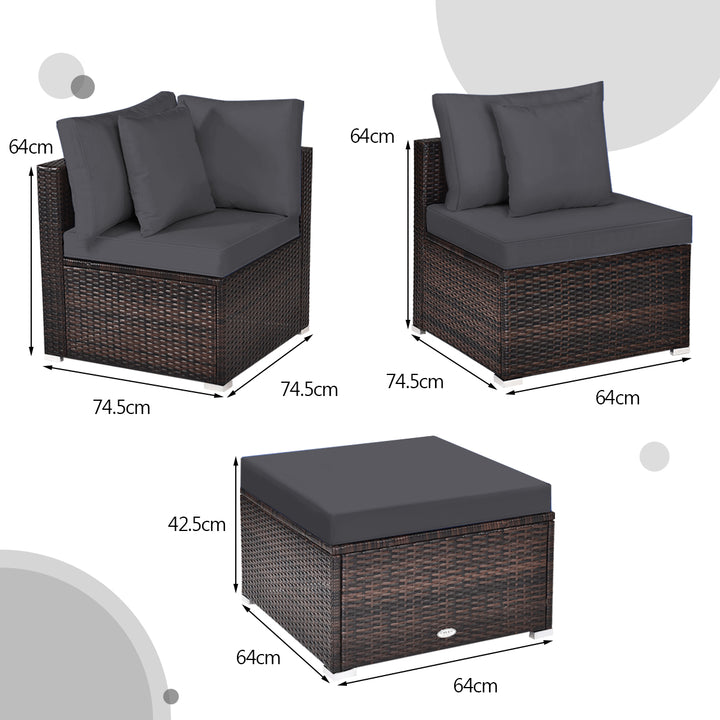 Outdoor Conversation Set with Removable Cushions-Grey