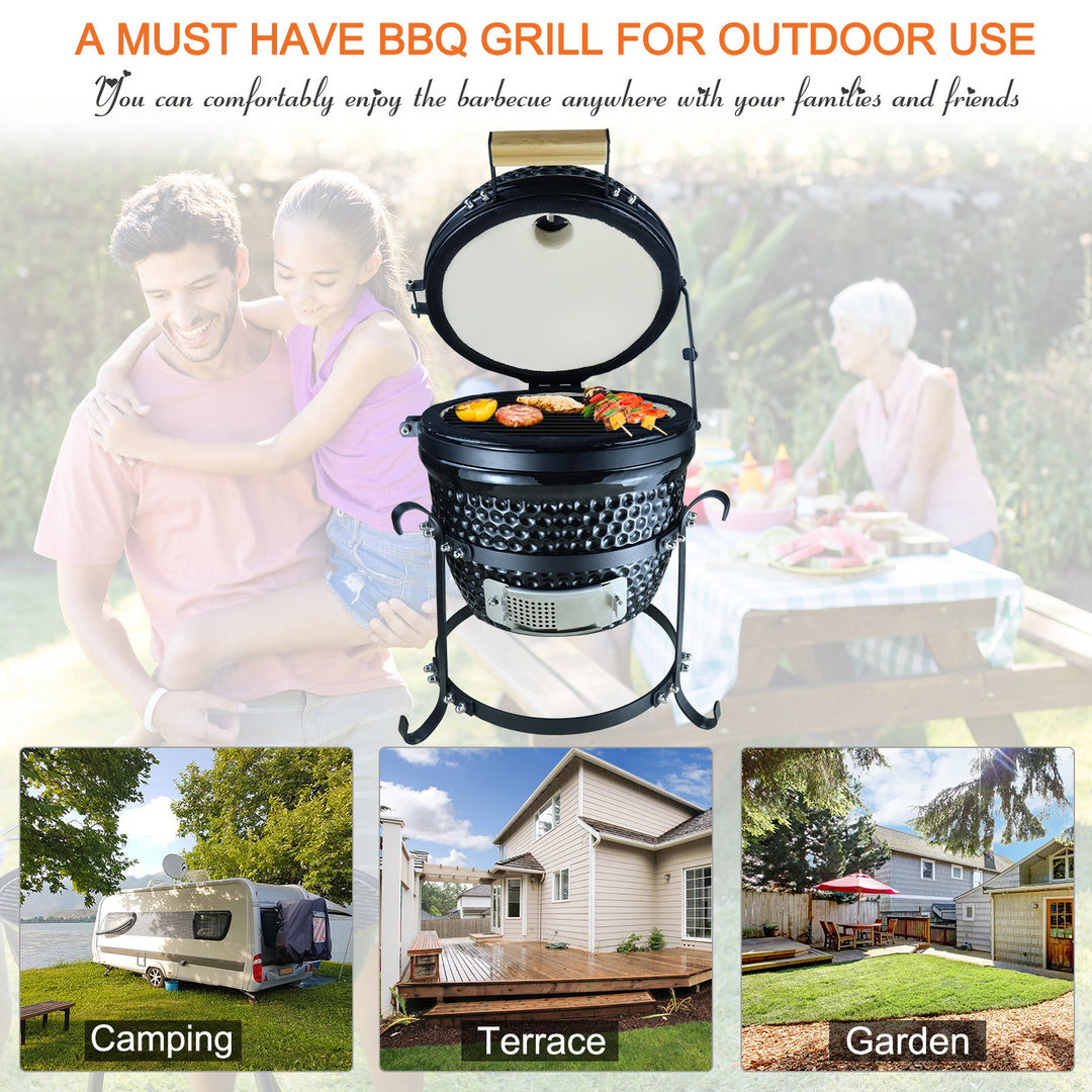 Charcoal Grill Ceramic Kamado BBQ Grill Smoker Oven Japanese Egg Barbecue