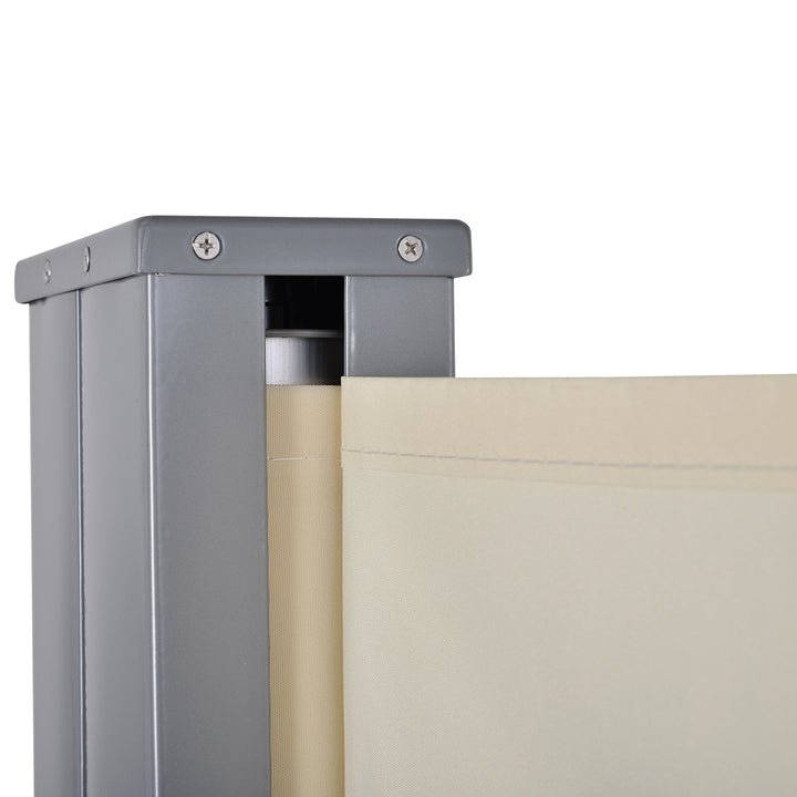 Steel Frame Retractable Double Side Awning Beige
