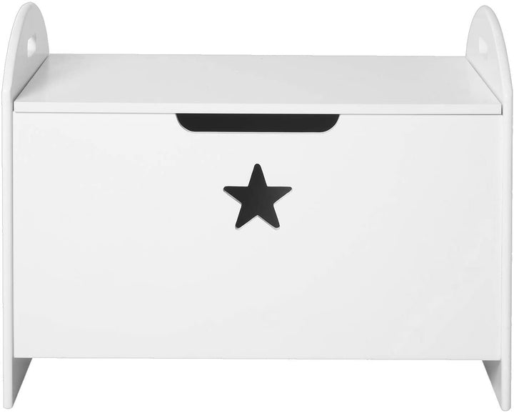 MDF Children's Toy Storage Chest w/ Safety Hinge White