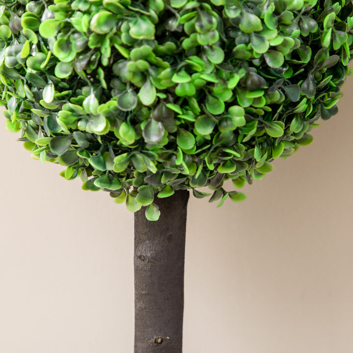 Set of 2 Artificial Plants Boxwood Ball Trees in Pot Fake Plants for Home Indoor Outdoor Decor, 20x20x60cm, Green
