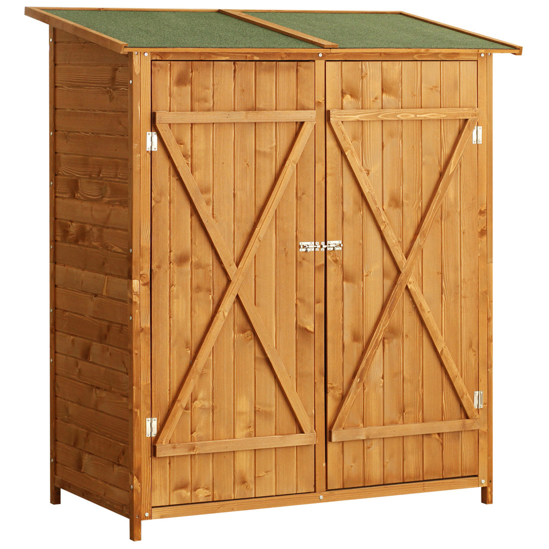 Garden Shed Wooden Timber Garden Storage Shed - Double Door - 160cm x 139cm x 75cm