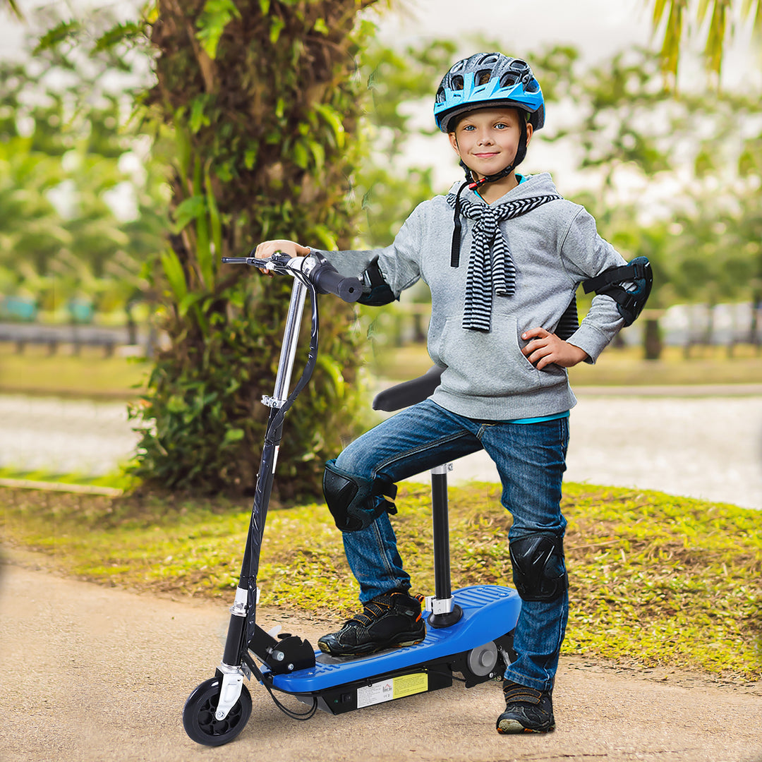 Outdoor Ride On Powered Scooter for kids Sporting Toy 120W Motor Bike 2 x 12V Battery - Blue