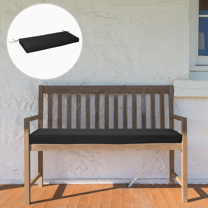 Outsunny Garden Bench Cushion 2 Seater Loveseat Seat Pad for Patio Swing Furniture for Indoor & Outdoor Use, 120 x 50 x 8 cm, Black