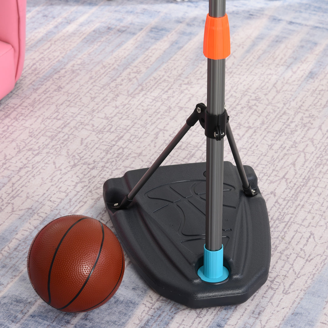 Kids Height Adjustable Aluminium Basketball Hoop Stand w/ Ball