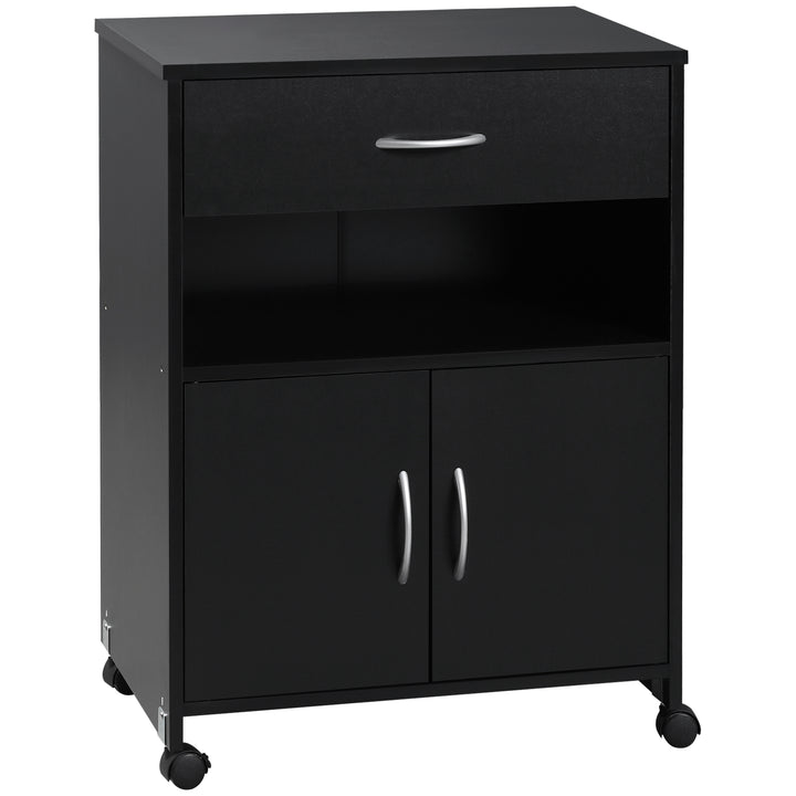 Vinsetto Mobile Printer Cabinet with Storage, Open Shelf, Drawer for Home, Office, Black