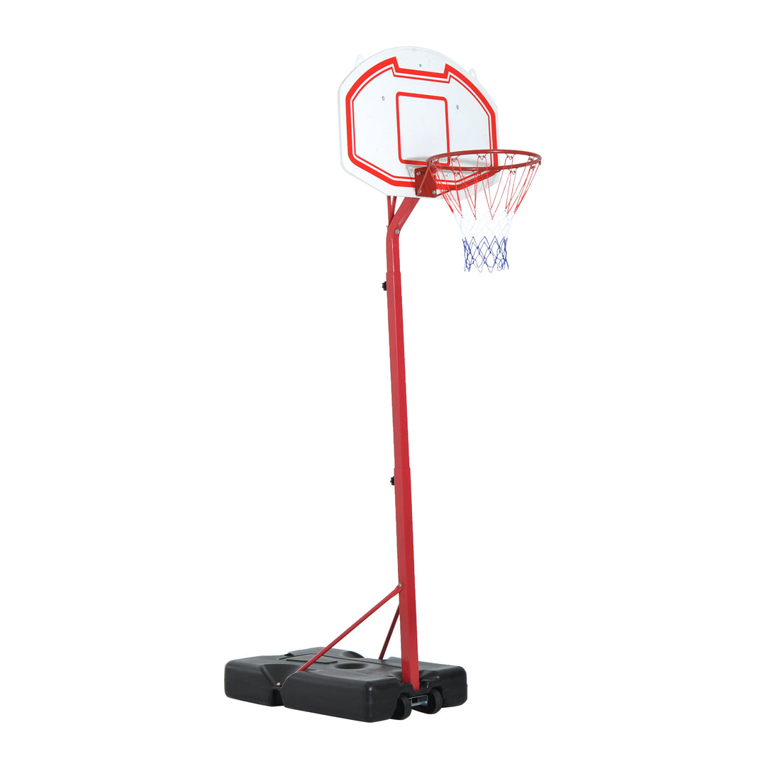 Steel Basketball Stand Height Adjustable Hoop Backboard Red