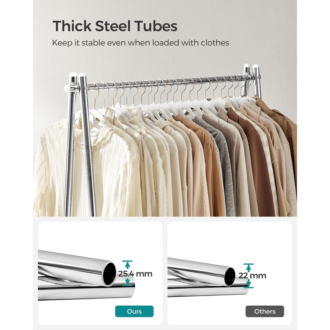 Clothes Rail with Steel Frame Silver