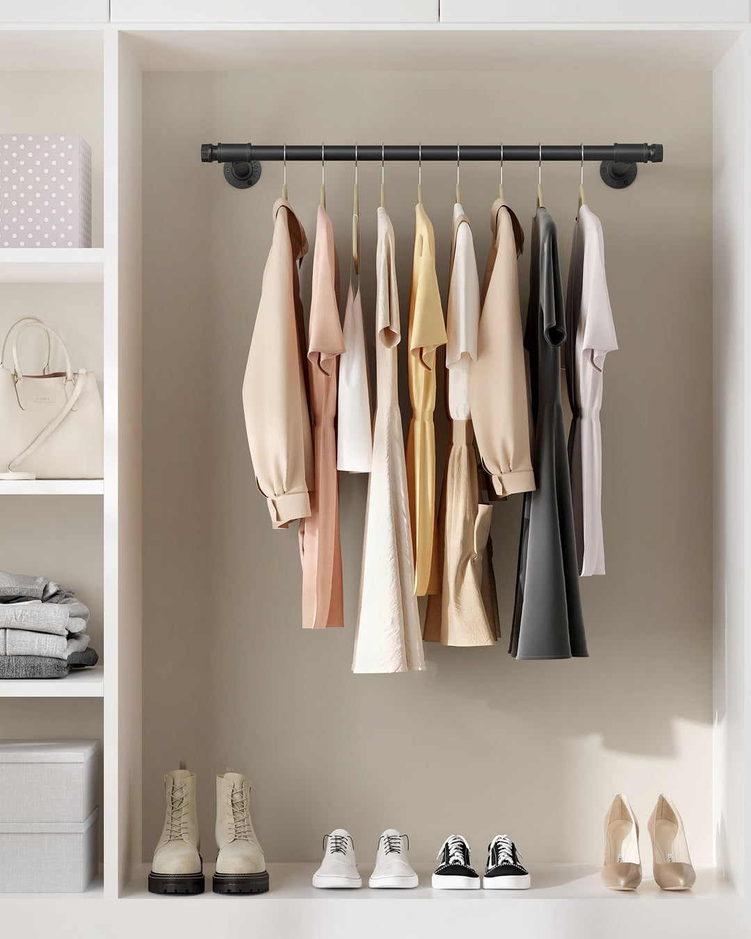 Wall-Mounted Clothes Rail 60 kg Load