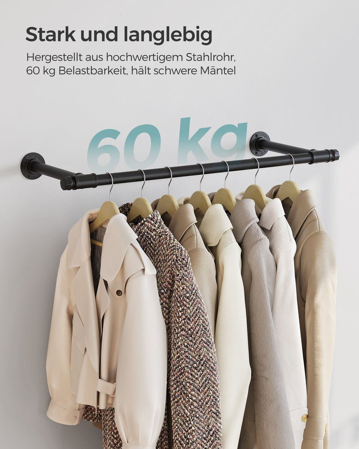 Wall-Mounted Clothes Rail 60 kg Load