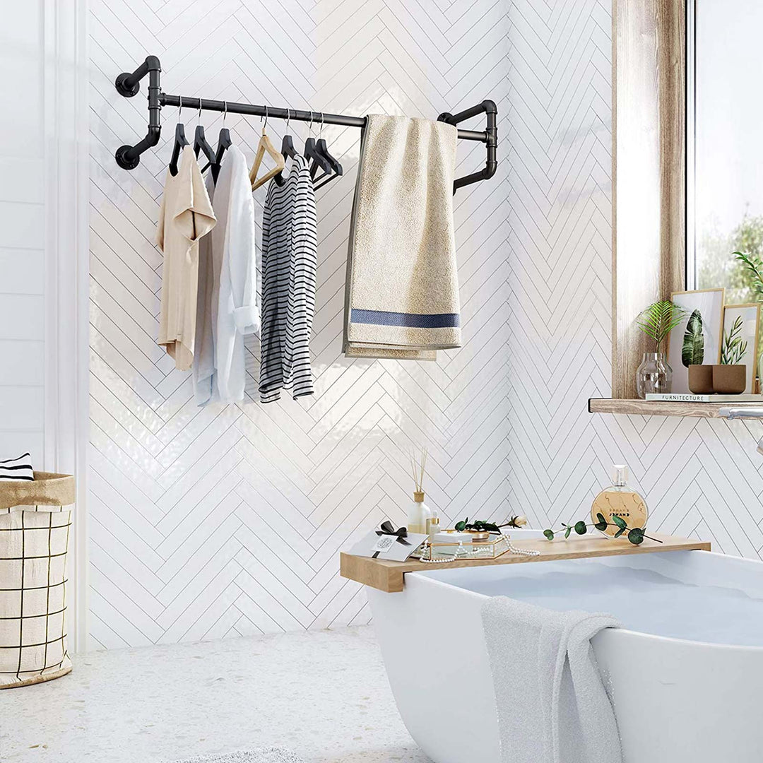 Industrial Pipe Clothes Hanging Bar