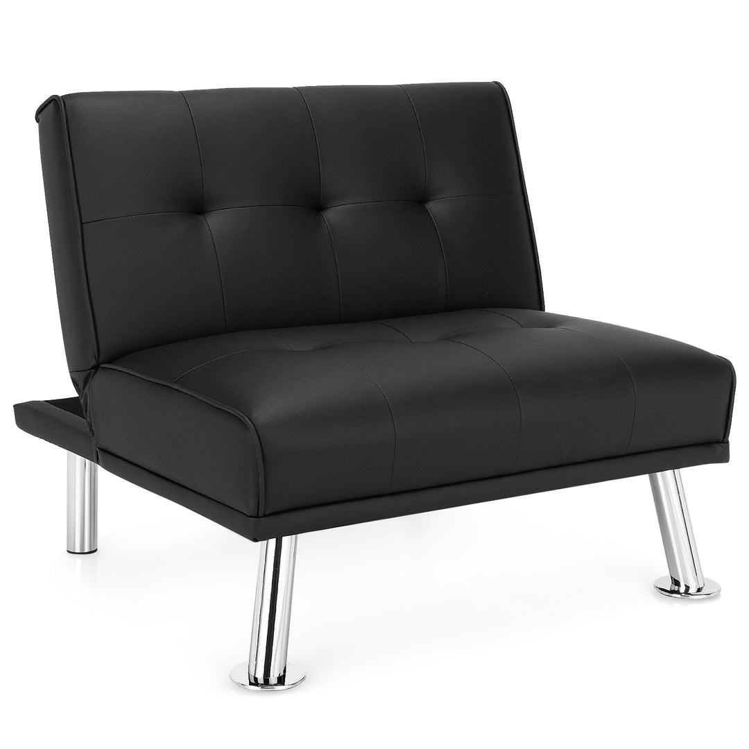 Single Sofa Chair with 3-Position Adjustable Backrest for Home Office-Black