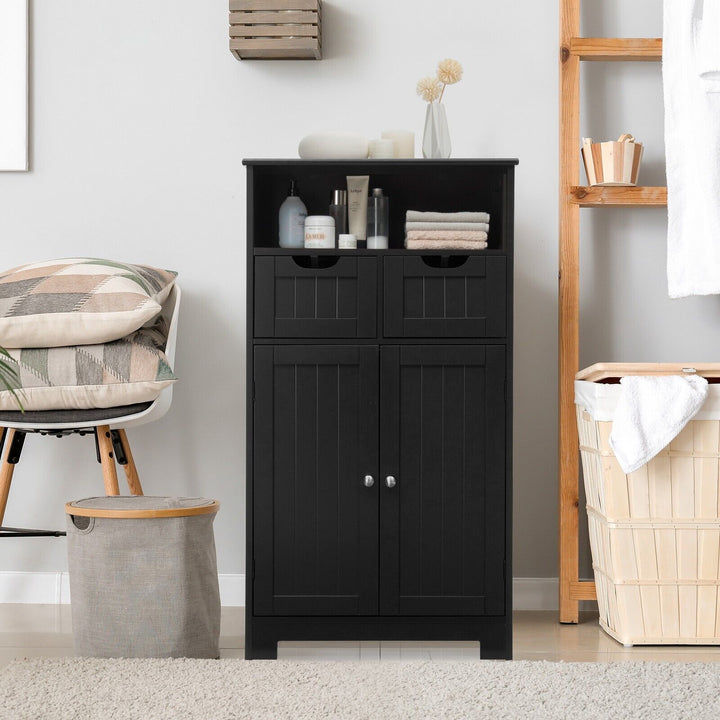 Floor Standing Utility Cabinet with Adjustable Drawers-Black