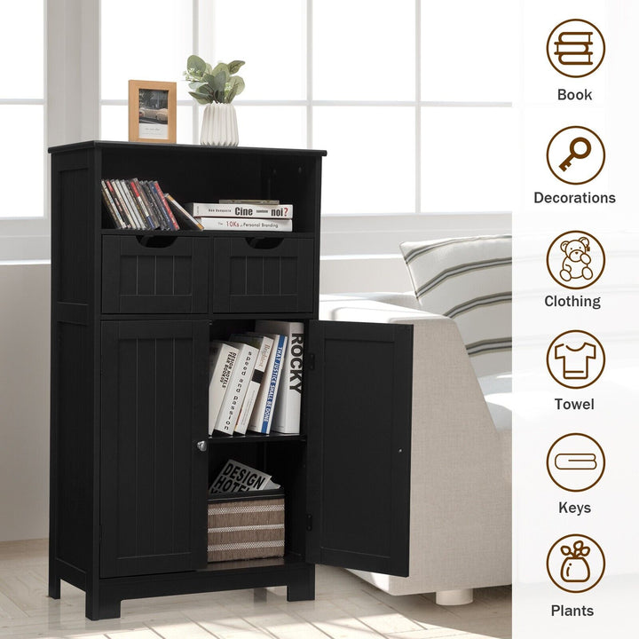 Floor Standing Utility Cabinet with Adjustable Drawers-Black