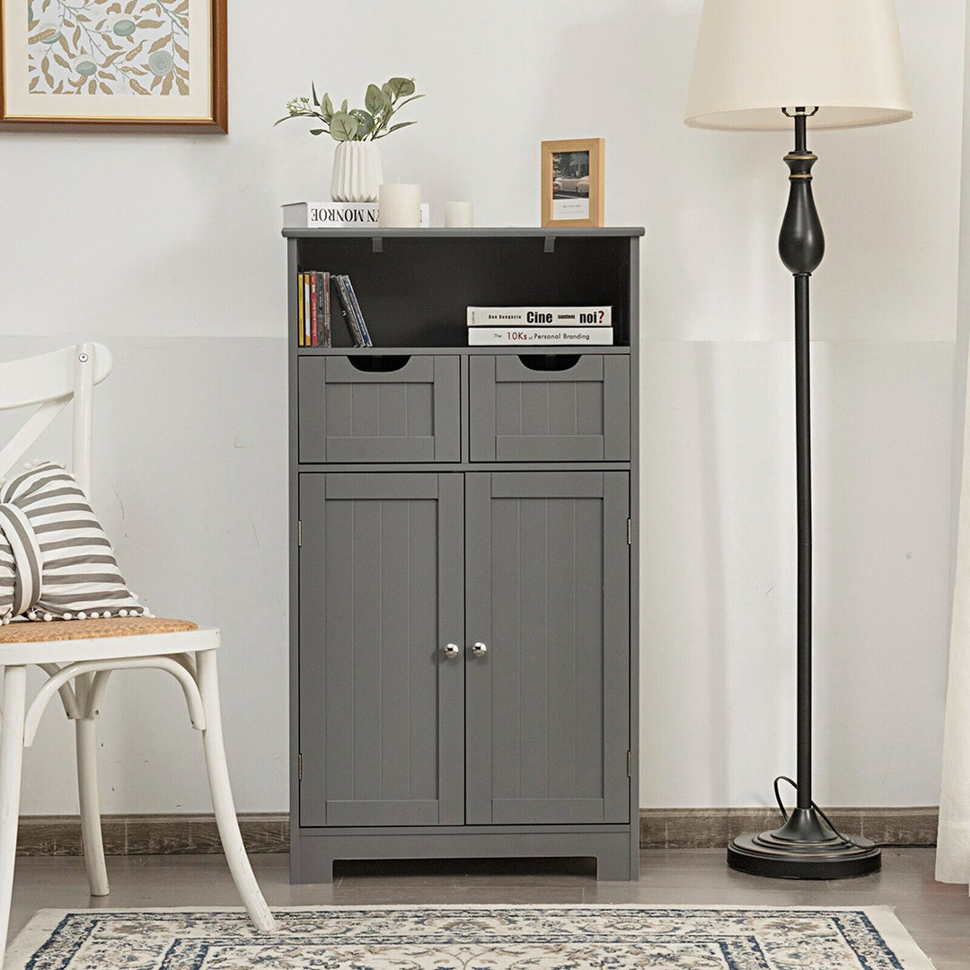 Floor Standing Utility Cabinet with Adjustable Drawers-Grey