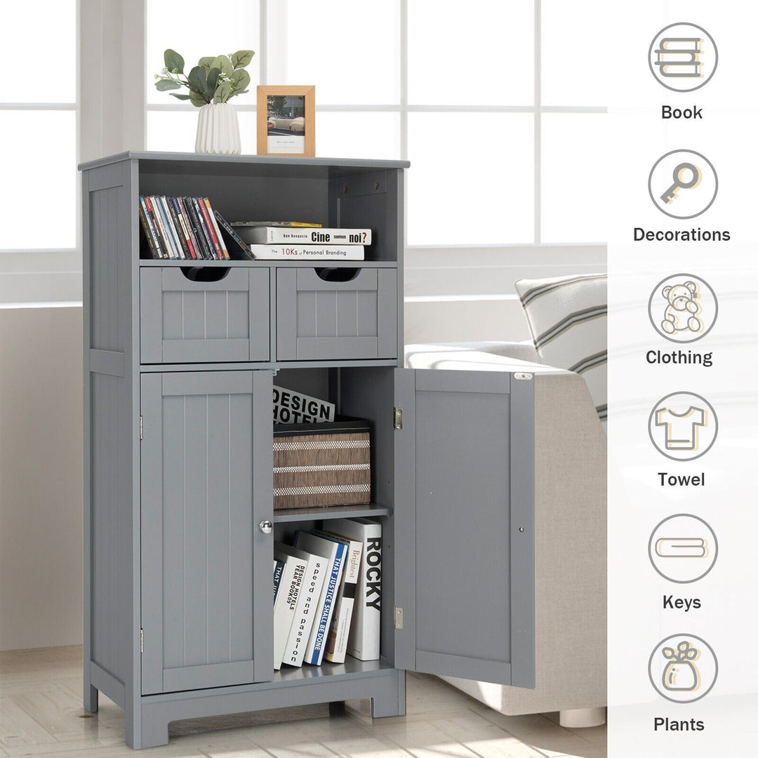 Floor Standing Utility Cabinet with Adjustable Drawers-Grey