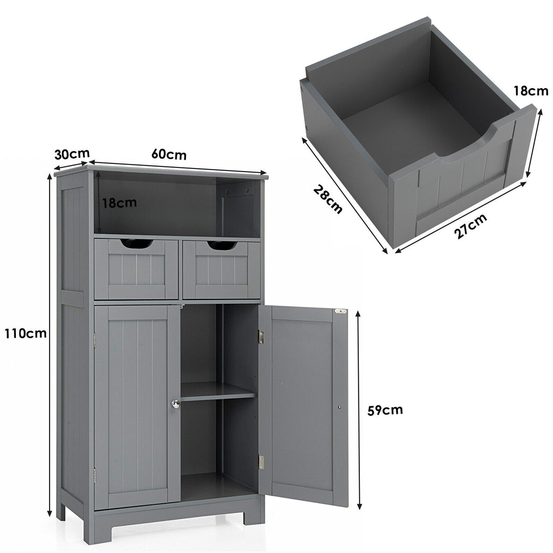 Floor Standing Utility Cabinet with Adjustable Drawers-Grey