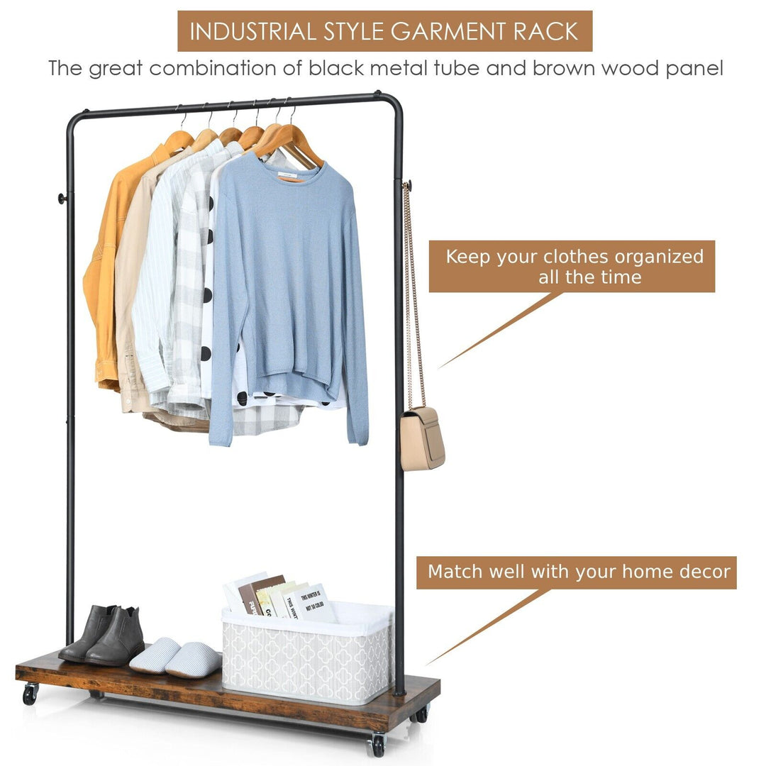 Clothes Rail Garment Rack with Wheels for Bedroom Hallway Shop