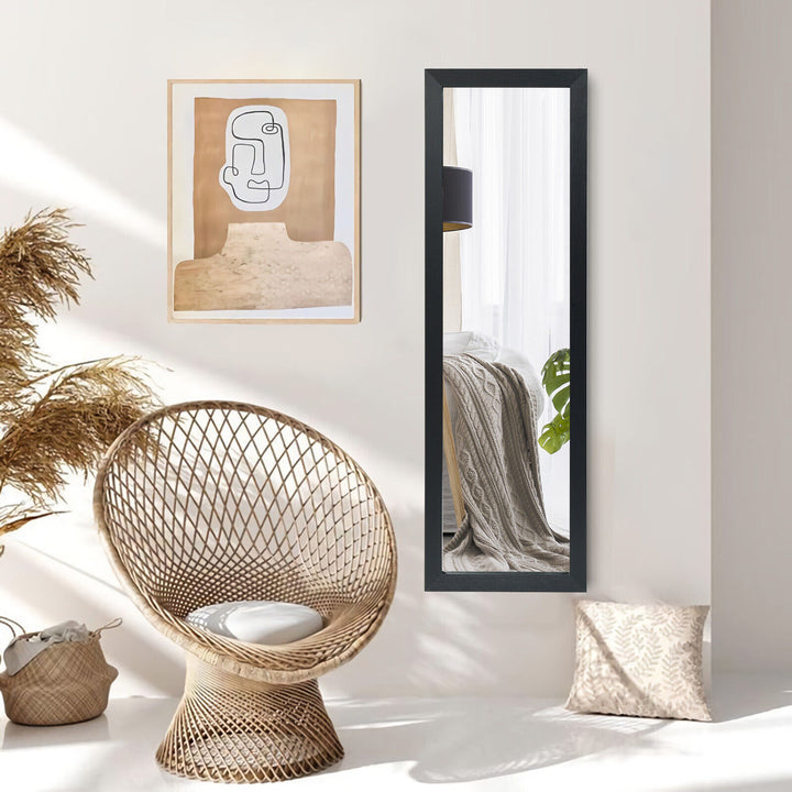 Full Body Mirror Wall Mounted Dressing Mirror for Bedroom-Black
