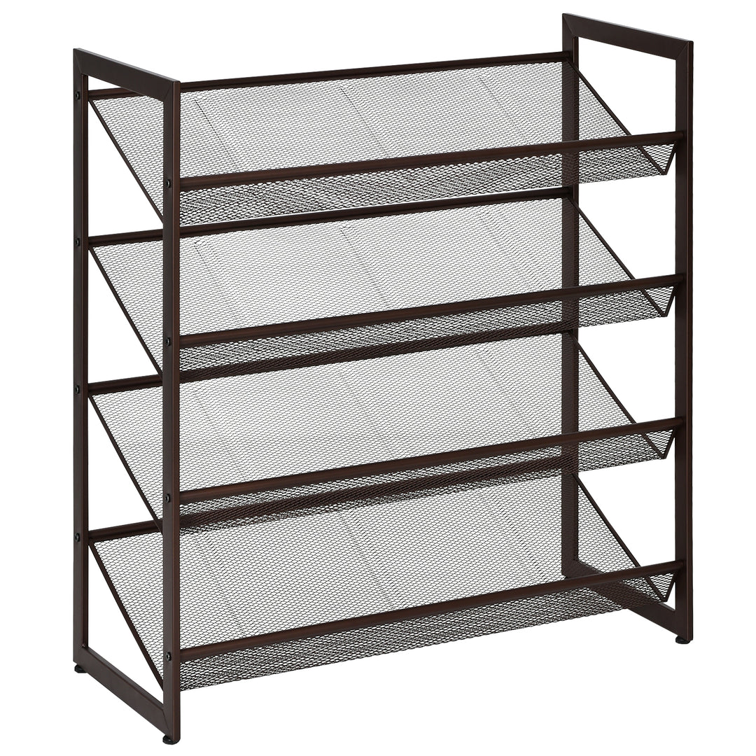 4-Tier Metal Mesh Shoe Rack for Hallway and Entryway