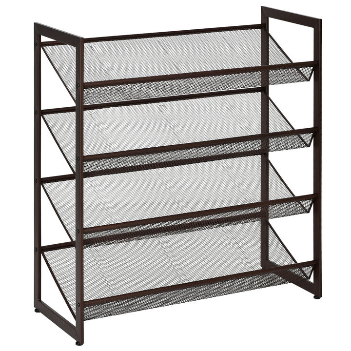 4-Tier Metal Mesh Shoe Rack for Hallway and Entryway
