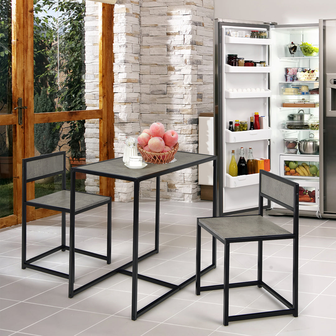 Compact Table and Chair Set-Gray