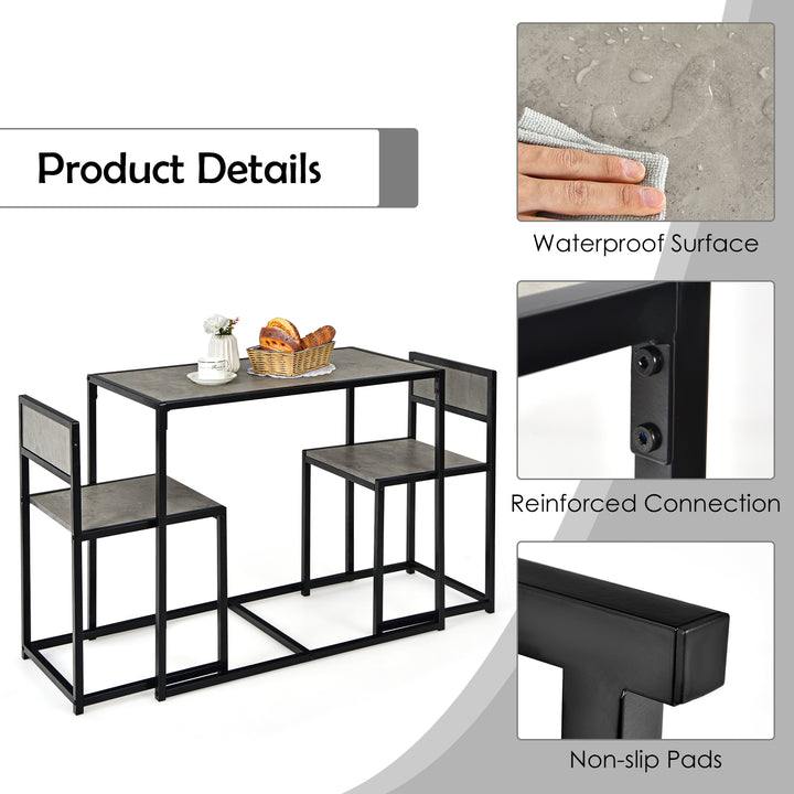 Compact Table and Chair Set-Gray