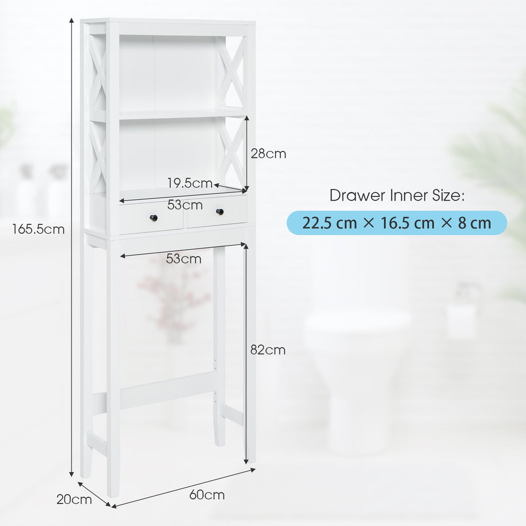 Freestanding Washing Machine Shelves with 2 Drawers