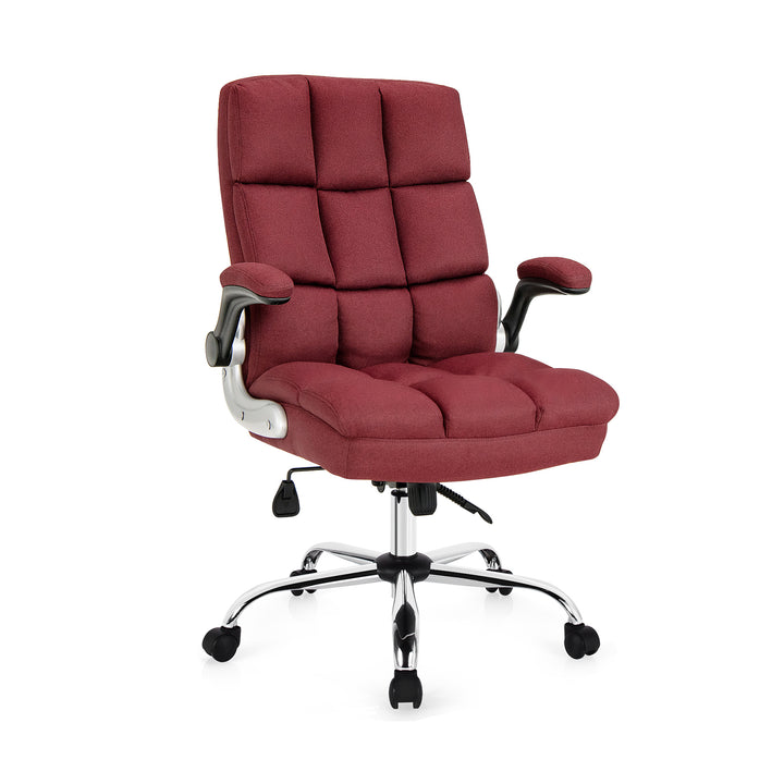 Upholstered Executive Chair with High Back-Red