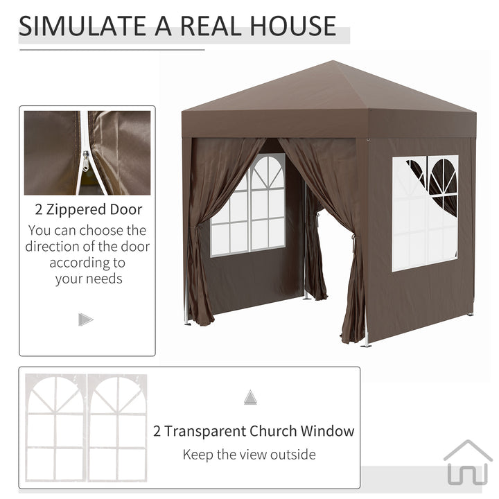 Outsunny Pop Up Gazebo Canopy, size (2 x 2m)- Coffee