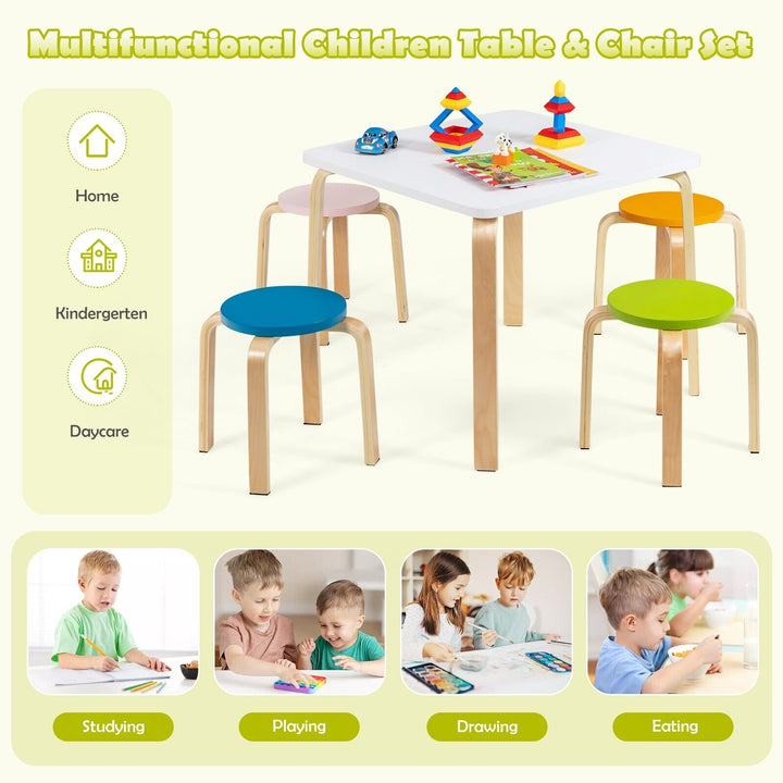 5-Piece Kids Table and Chair Sets for Play Room-Multicolor