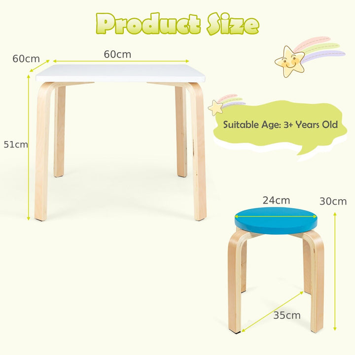 5-Piece Kids Table and Chair Sets for Play Room-Multicolor
