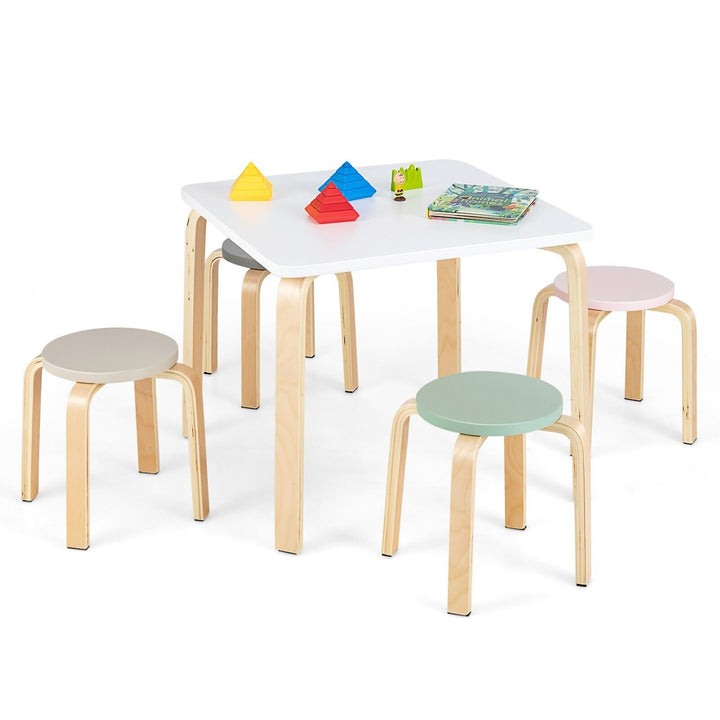 5-Piece Kids Table and Chair Sets for Play Room-Macarons
