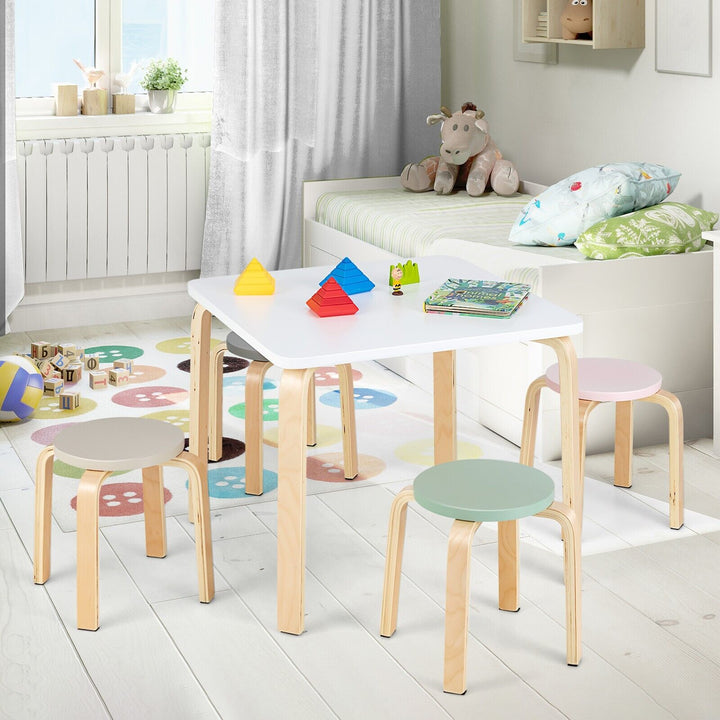 5-Piece Kids Table and Chair Sets for Play Room-Macarons