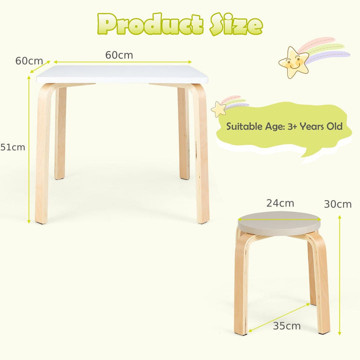 5-Piece Kids Table and Chair Sets for Play Room-Macarons
