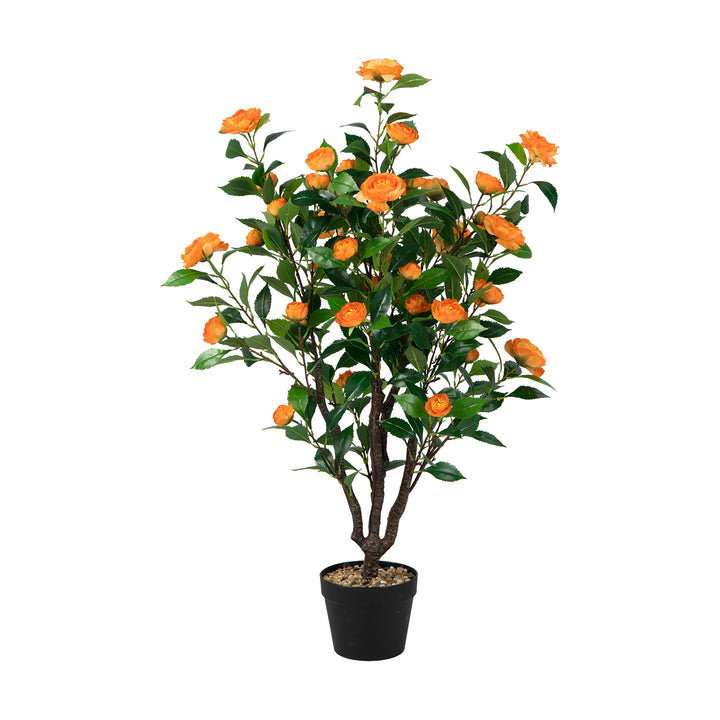 Fake Camellia Plant with 37 Flowers for Indoor and Outdoor