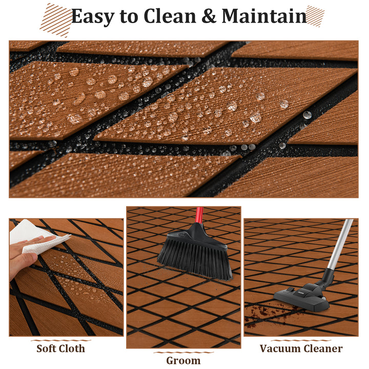 Boat Decking Sheet with Self-Adhesive Backing-Brown