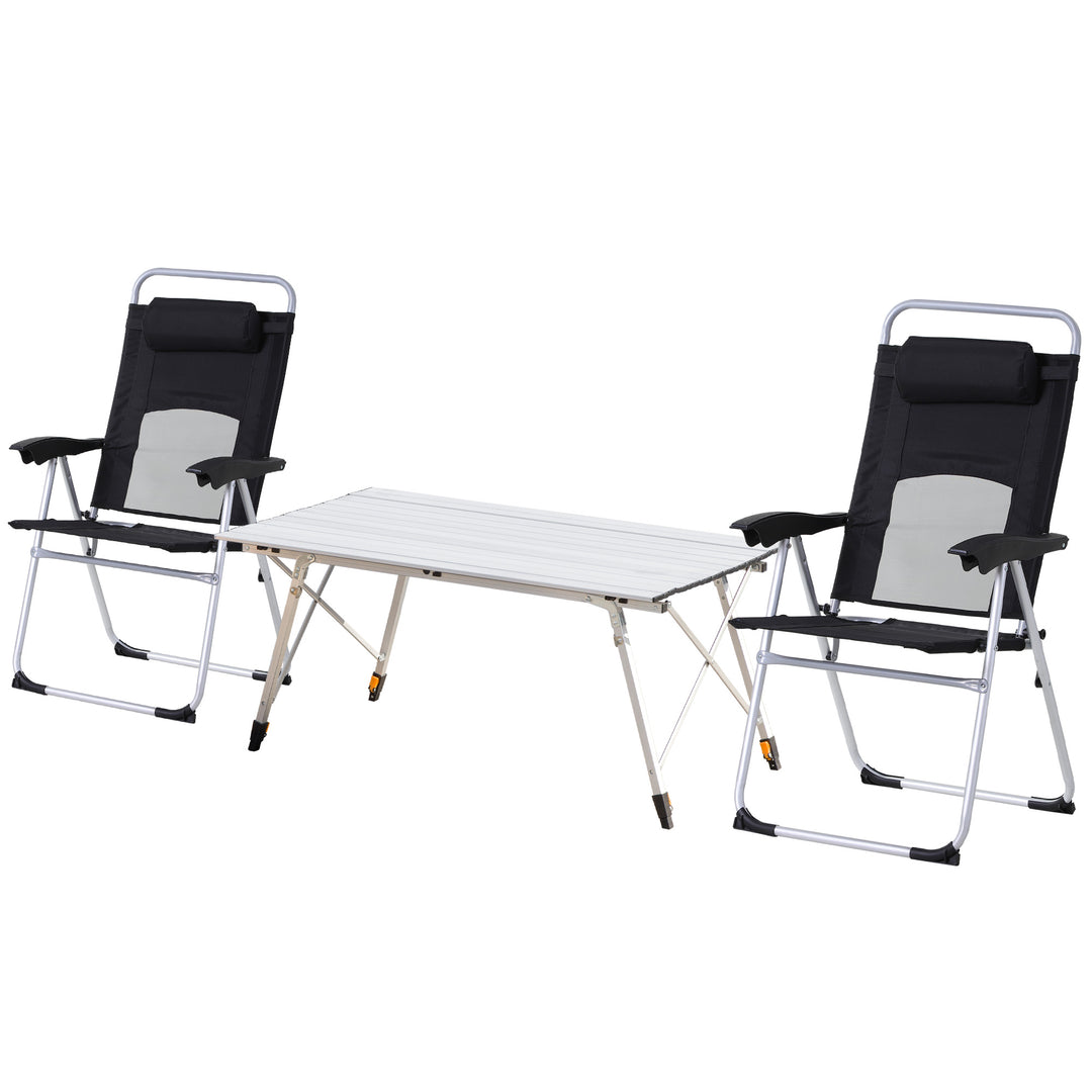 Camping Table and Chairs Set, Backpacking Chairs w/ Table