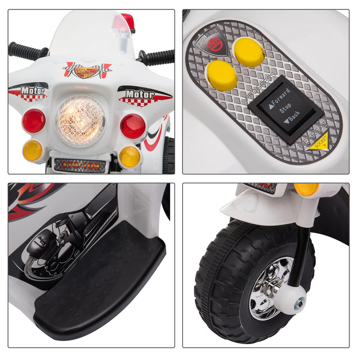 Toddlers Electric PP Motorcycle Ride On Trike White