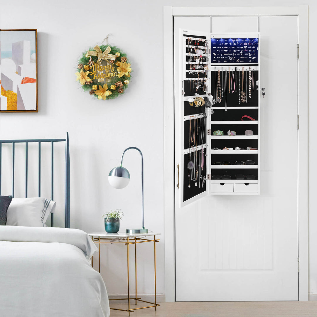 Hanging White Jewellery Cabinet