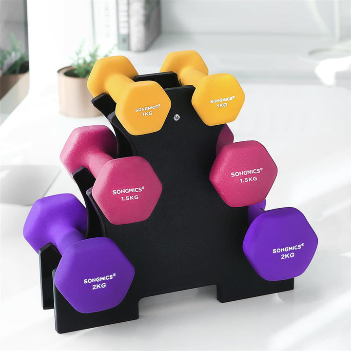 Hex Dumbbells Set with Stand