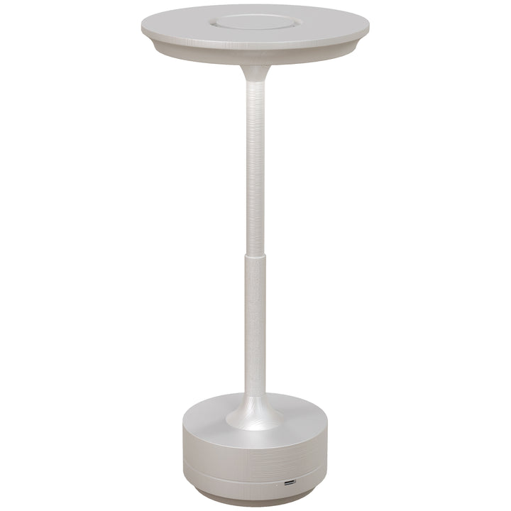 Cordless Table Lamp, Touch LED Desk Lamp with 4000mAh Rechargeable Battery, Silver