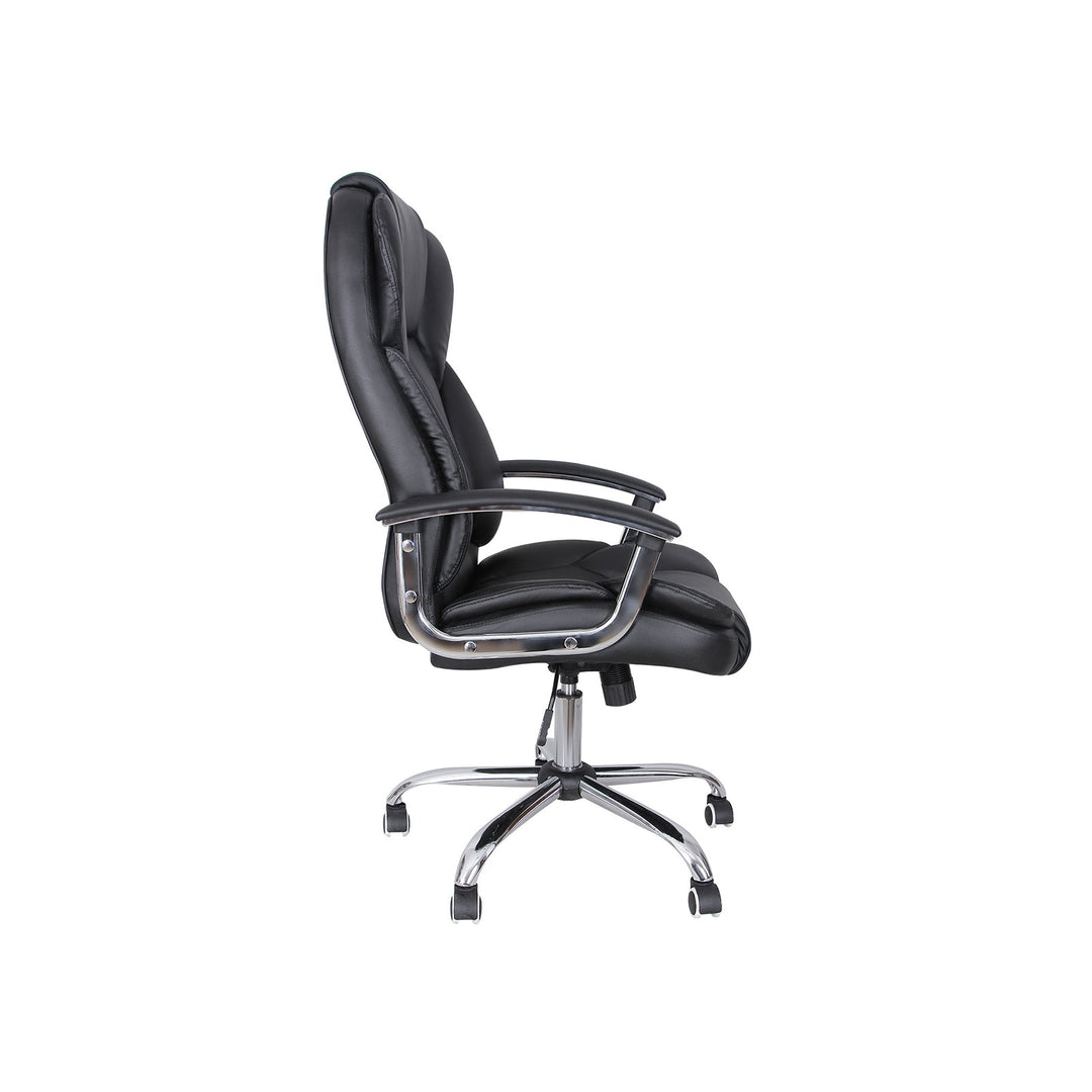 SONGMICS Office Chair with High Back Large Seat and Tilt Function Executive Swivel Computer Chair PU Black OBG57BUK