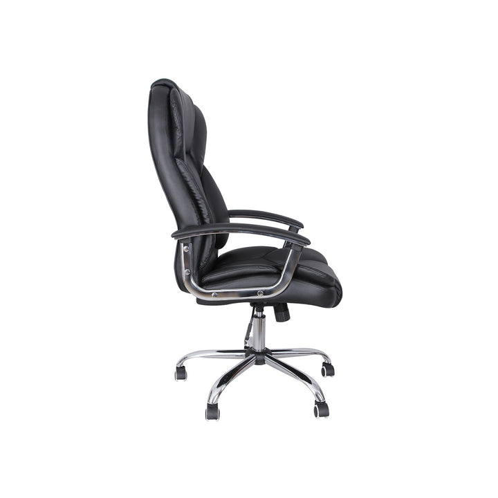 SONGMICS Office Chair with High Back Large Seat and Tilt Function Executive Swivel Computer Chair PU Black OBG57BUK