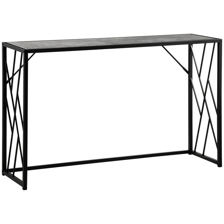 HOMCOM 120 cm Console Table, Industrial Sofa Table with Metal Frame for Living Room, Hallway, Grey