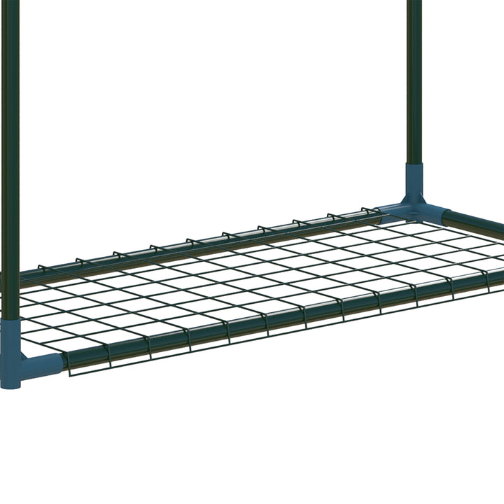 Modern Plant Stand Set of 2, 4-Tier Planter Holder with Steel Frame, Outdoor Flower Display Rack for Potted Plants Balcony Décor, Green