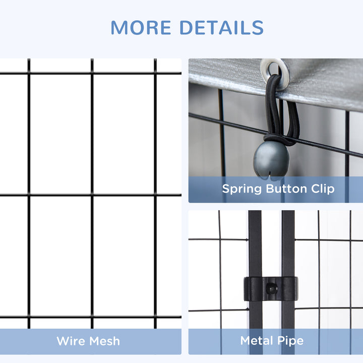 Outdoor Dog Kennel, Dog Run with UV-Resistant Canopy &amp; Lockable Design, Metal Playpen Fence for Large and Medium Dogs, 183 x 121 x 183 cm