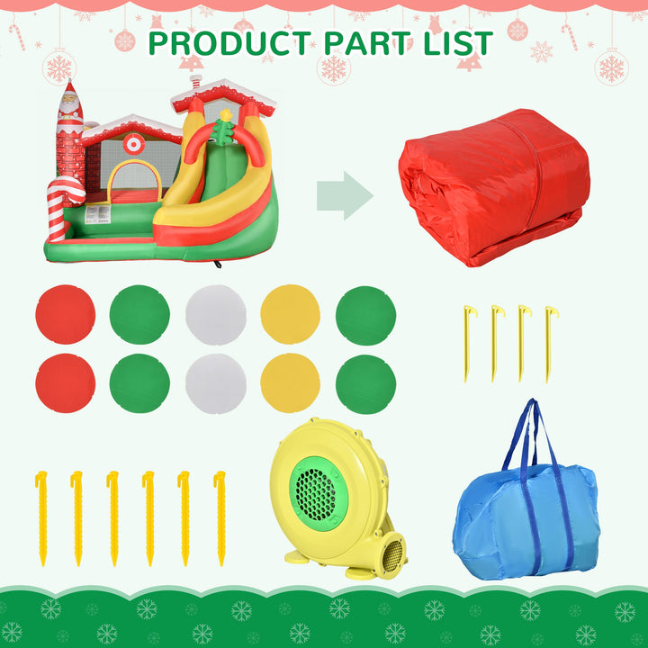 Outsunny Kids Bounce Castle Inflatable House Trampoline Slide Water Pool Climbing Wall 4 in 1 with Inflator Carrybag for Kids Age 3-8